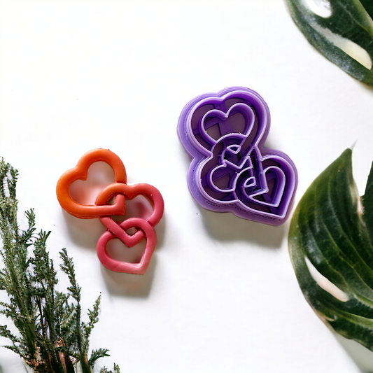 Interlocked Hearts - ClartStudios - Polymer clay Jewellery