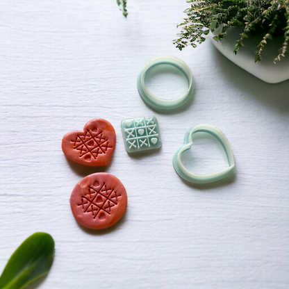 Tic Tac Circle and Heart - ClartStudios - Polymer clay Jewellery