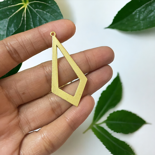 14k Real Gold Plated Brass Rhombus Charm - ClartStudios - Polymer clay Jewellery