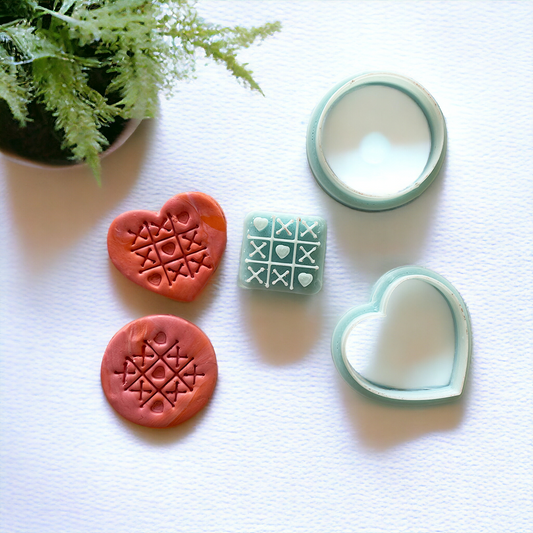 Tic Tac Circle and Heart - ClartStudios - Polymer clay Jewellery