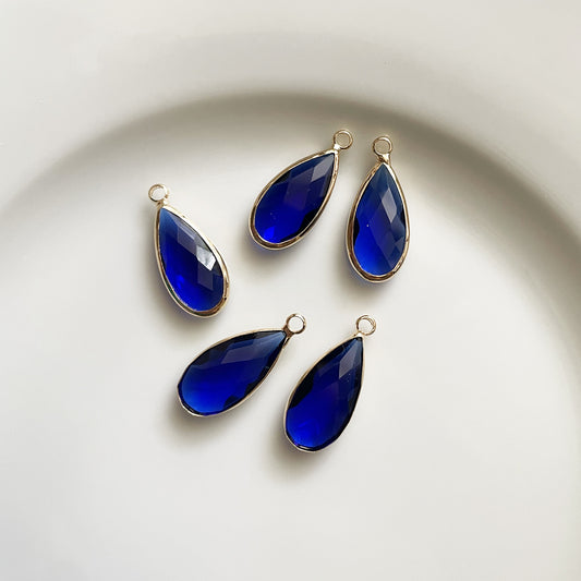 Blue Drop Glass Crystal (25mm * 11mm) - ClartStudios - Polymer clay Jewellery