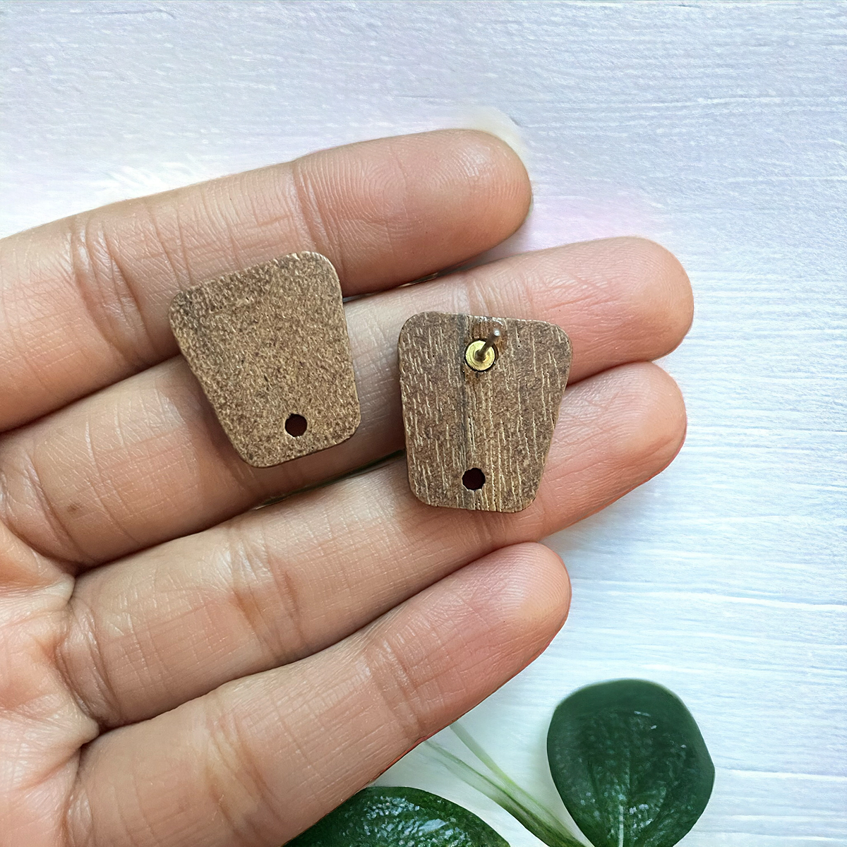 Trapezoid Wood Stud Findings - ClartStudios - Polymer clay Jewellery