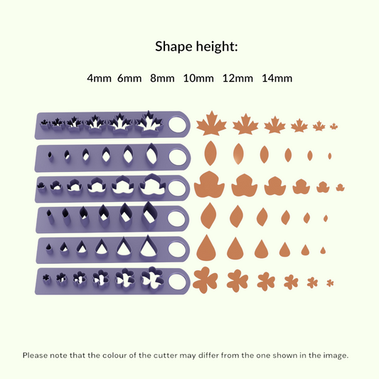 Leaf Making Set Combo 1 (Pack of 6) - CC03- Strip Micro cutter for clay with holder