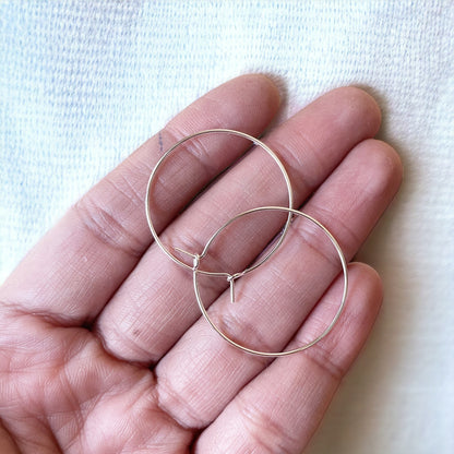 Silver Hoops (Sold in Pair) - ClartStudios - Polymer clay Jewellery