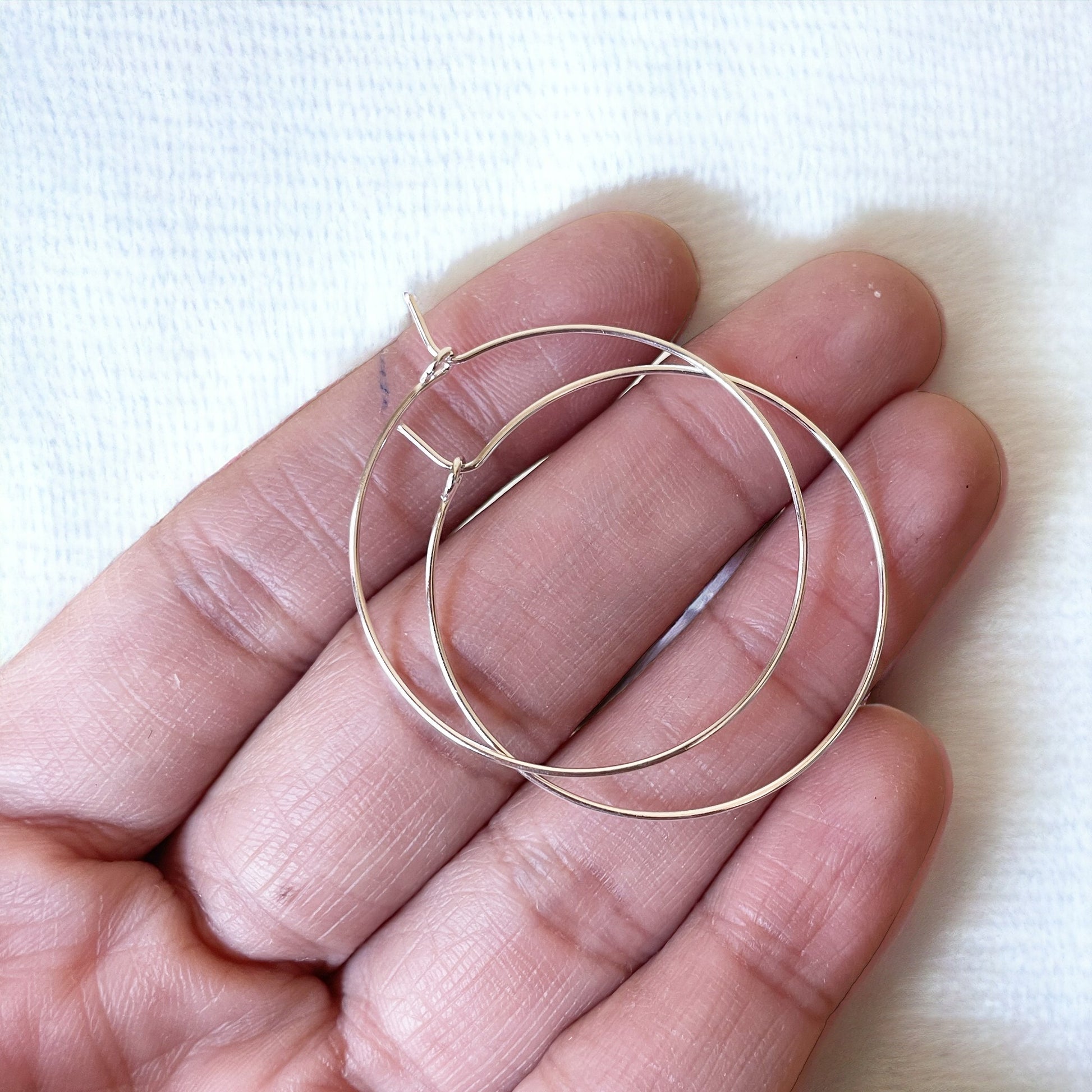 Silver Hoops (Sold in Pair) - ClartStudios - Polymer clay Jewellery