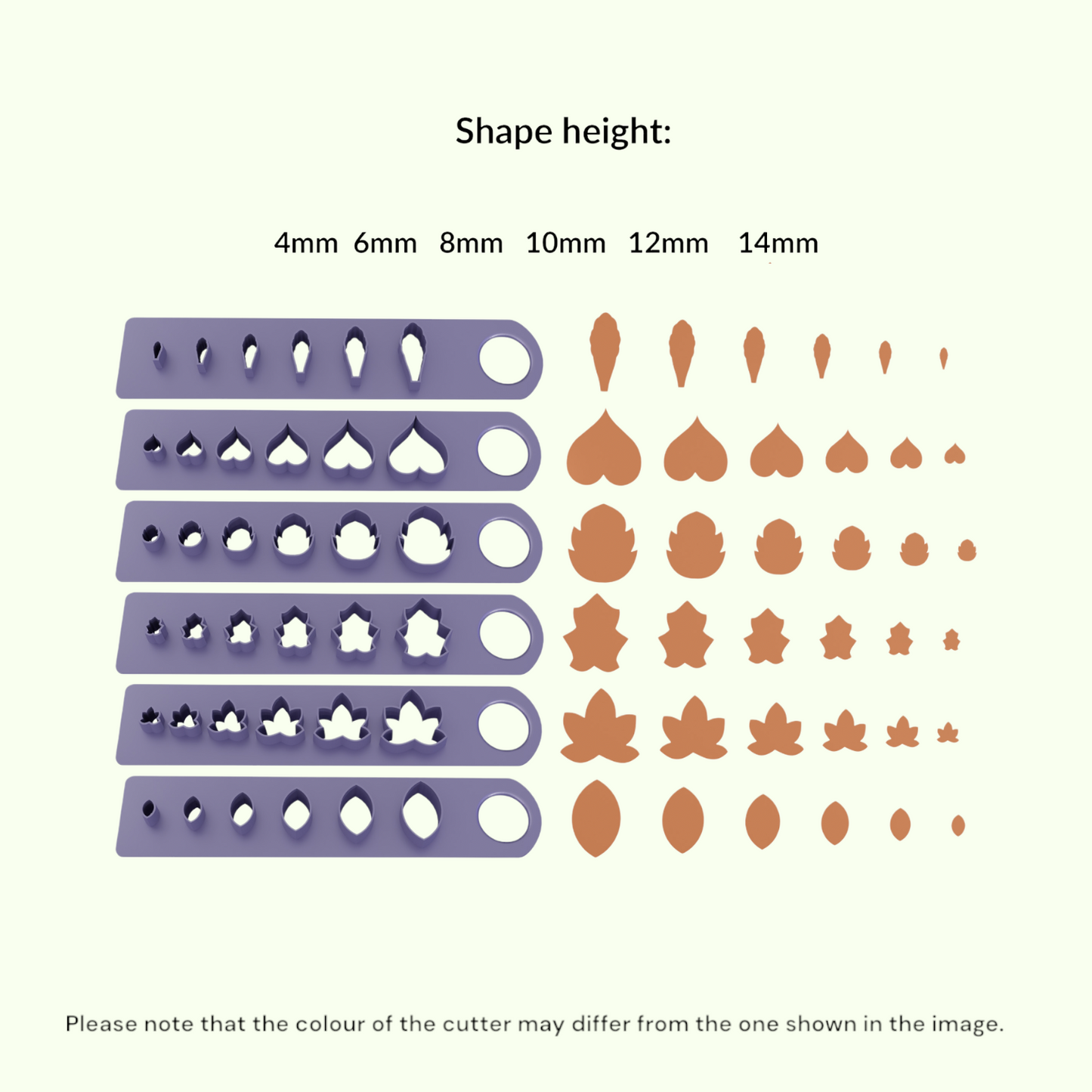 Leaf Making Set Combo 1 (Pack of 6) - CC04- Strip Micro cutter for clay with holder