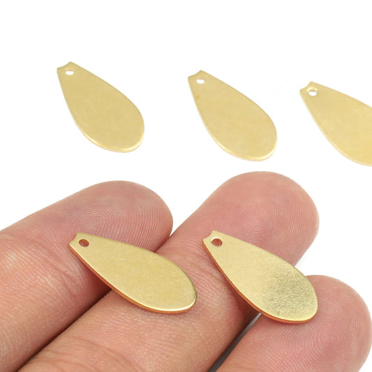 Raw Brass Drop Charms - ClartStudios - Polymer clay Jewellery