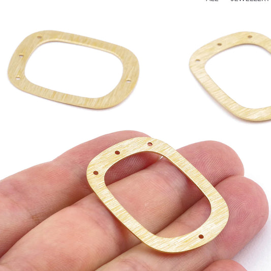 Brass Rounded Rectangle Connectors - ClartStudios - Polymer clay Jewellery