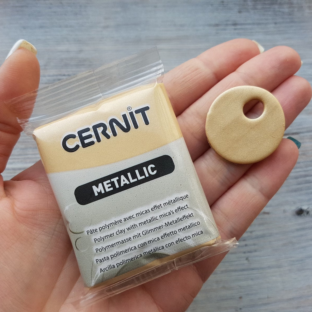 Cernit Metallic Champagne 56g - ClartStudios - Polymer clay Jewellery