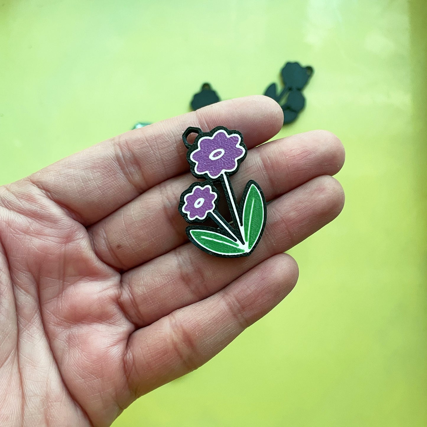 Purple Flower - ClartStudios - Polymer clay Jewellery