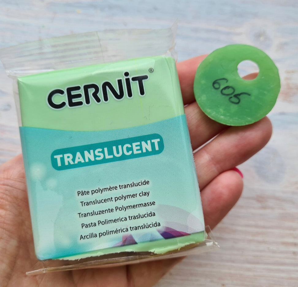 Cernit Translucent Lime Green - 56gms - ClartStudios - Polymer clay Jewellery