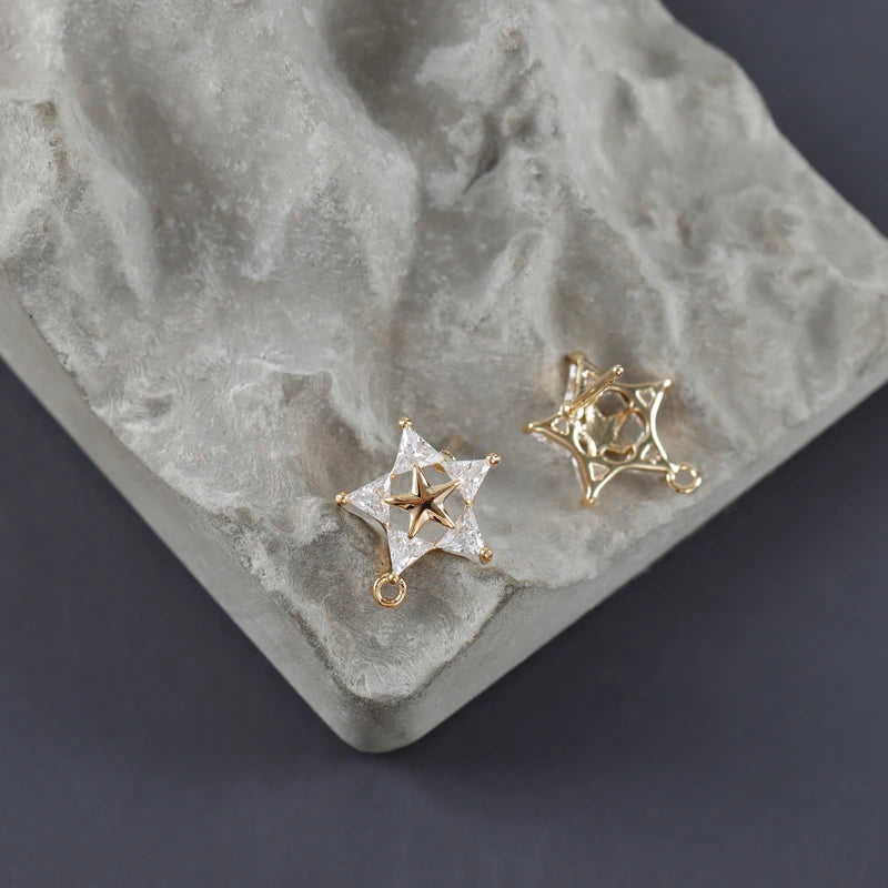 Zicron Star Stud (18K Gold) - ClartStudios - Polymer clay Jewellery