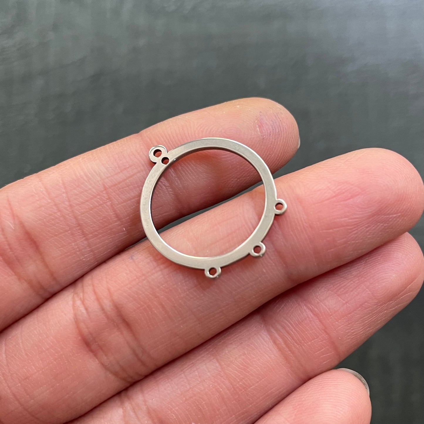 Stainless Steel Circle Connector Bezel For Jewellery Making (Clay & Resin)