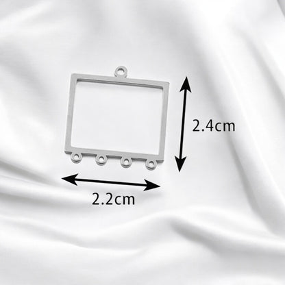 Stainless Steel Rectangle Connector Bezel For Jewellery Making (Clay & Resin)