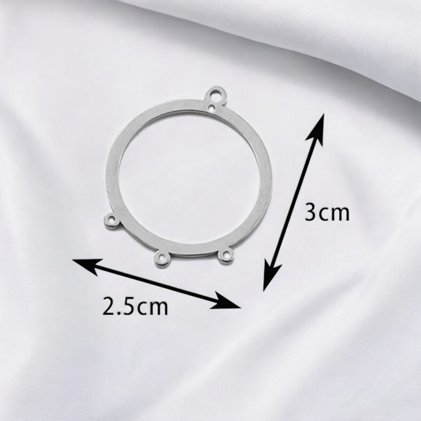 Stainless Steel Circle Connector Bezel For Jewellery Making (Clay & Resin)