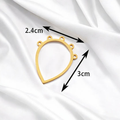 Gold Plated Stainless Steel Drop Connector Bezel For Jewellery Making (Clay & Resin)