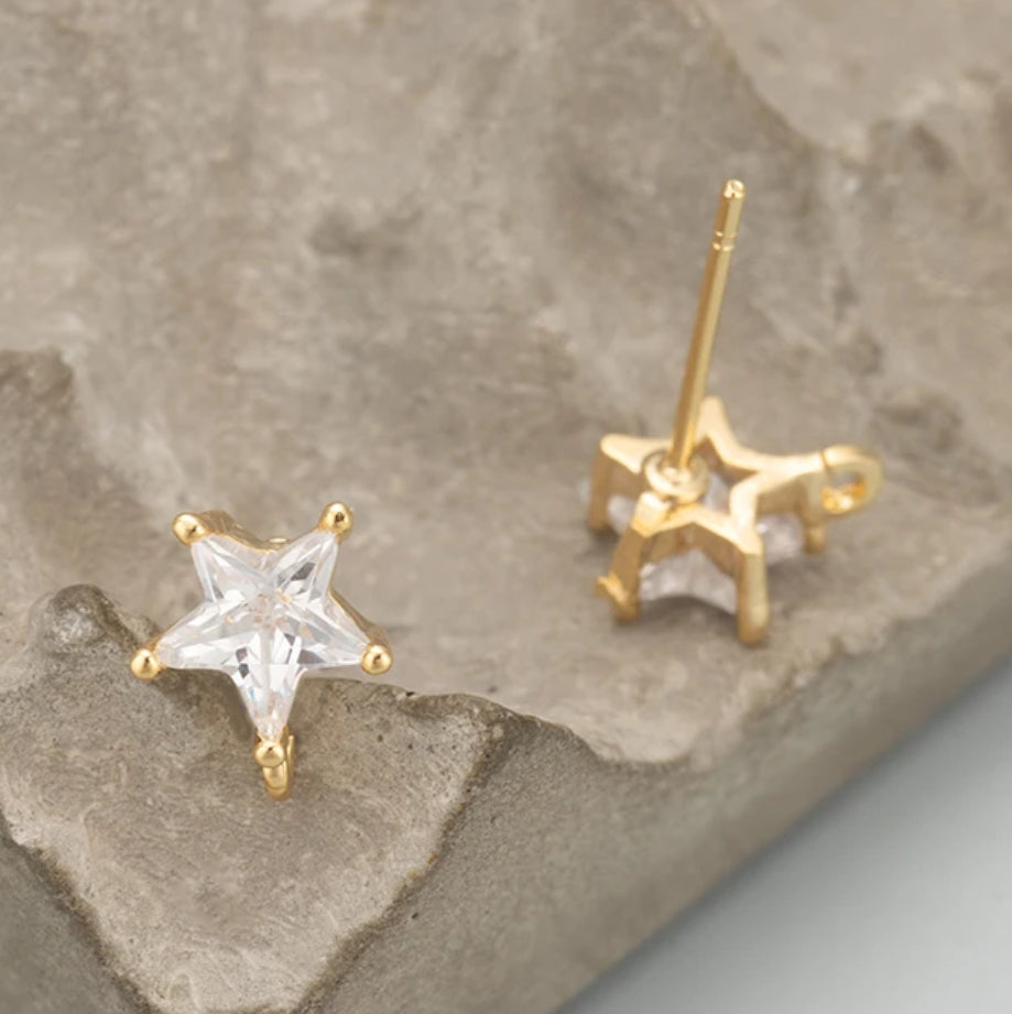 Zicron Star Stud  (G1) (18K Gold) - ClartStudios - Polymer clay Jewellery