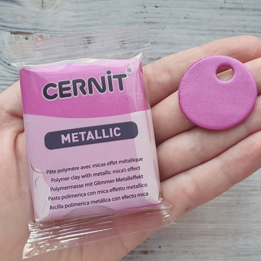 Cernit Metallic Magenta - 56gms - ClartStudios - Polymer clay Jewellery