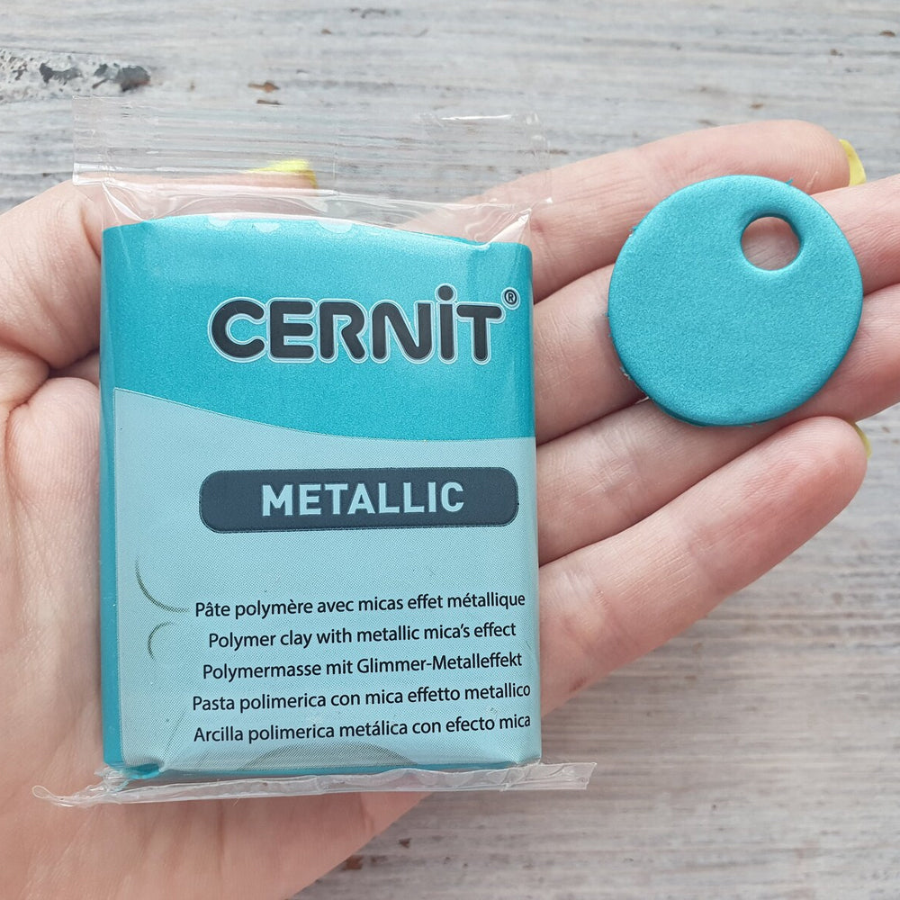 Cernit Metallic Turquoise Green - 56gms - ClartStudios - Polymer clay Jewellery