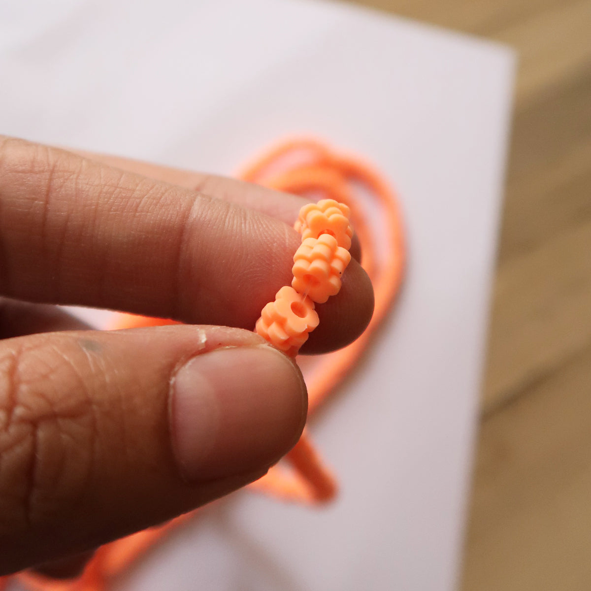 Neon Orange - 1X6mm Flower Polymer Clay Beads - ClartStudios - Polymer clay Jewellery