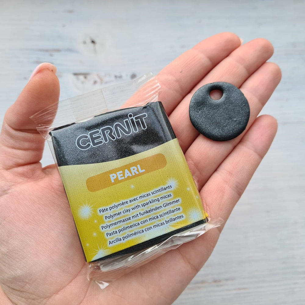 Cernit Pearl Black - 56gms - ClartStudios - Polymer clay Jewellery