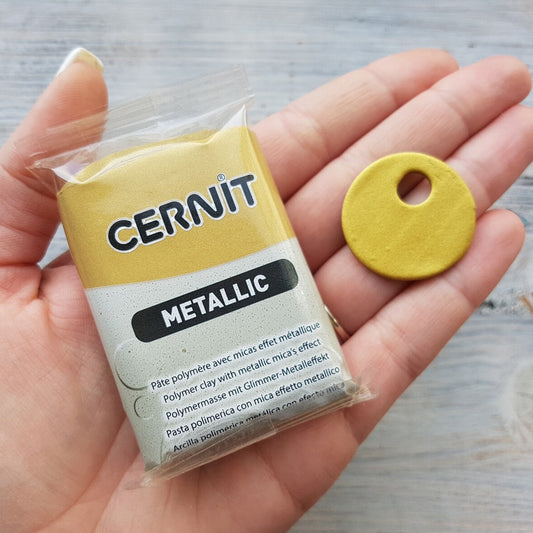 Cernit Metallic Rich Gold 56g - ClartStudios - Polymer clay Jewellery