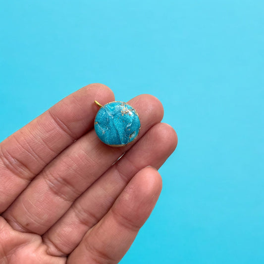 Glitter Ocean Marbled Clay Pendant Charm