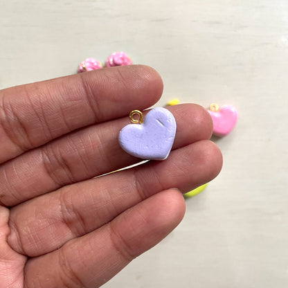 Lilac Heart Macaron Clay Charms