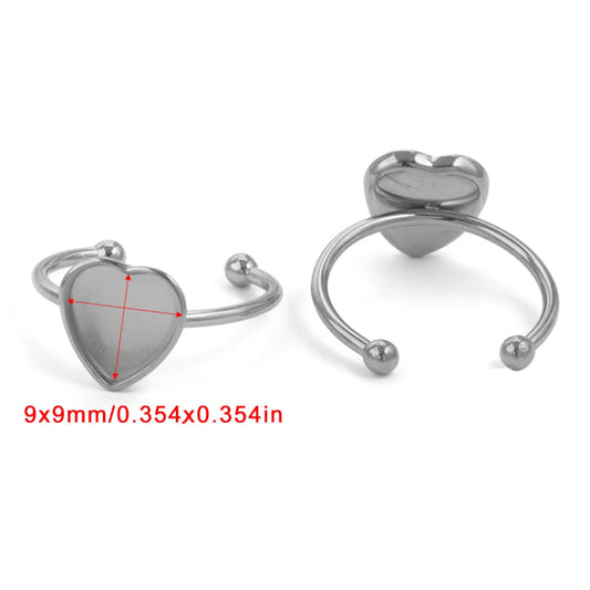 Silver Heart Base - Water resistant - Tarnish free 9mm* 9mm