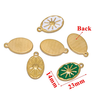 STF016 - Stainless Steel Sun Inspired Pendant Charms (1pc) (Anti Tarnish)