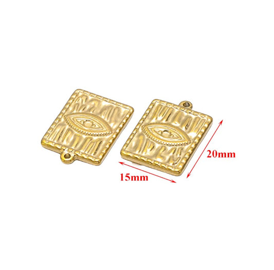 STF034 - Unique Stainless Steel Rectangle  Charms Pendants (1pc) (Anti Tarnish)