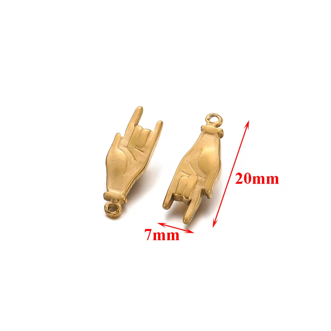 STF023 - Unique Stainless Steel Hand Charms Pendants (1pc) (Anti Tarnish)