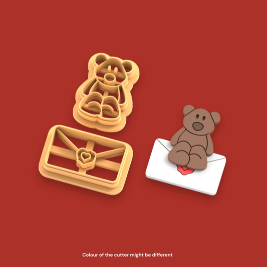 VE15 - Envelope Bear Clay Cutter |  Christmas Theme Clay Cutters