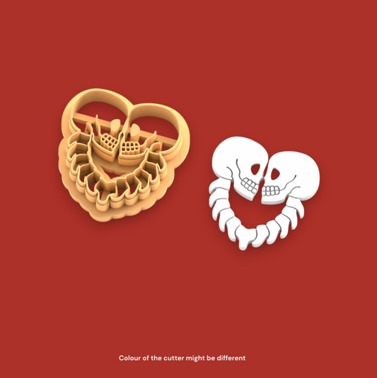 VE41 - Loving Skeletons Clay Cutter |  Valentine's Day Clay Cutter