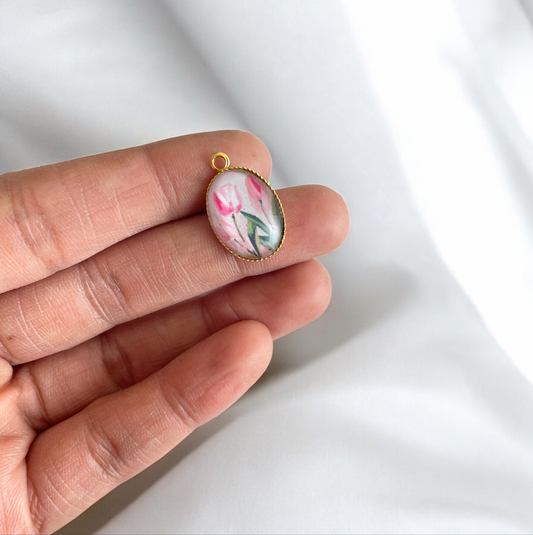 GP01 - Pink Tulip Pendant / Charm