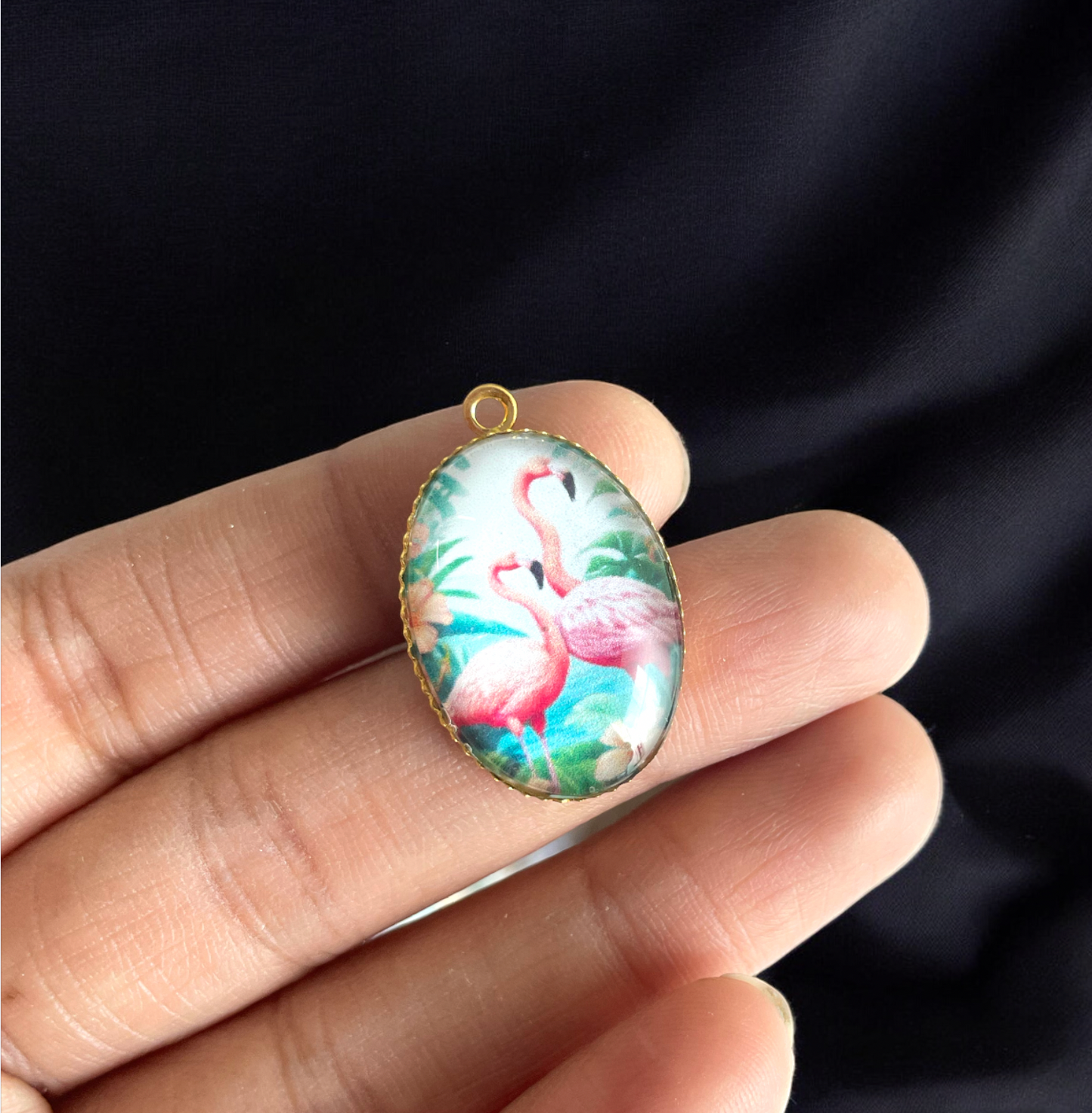 GP20 - Flamingoes Pendant / Charm (1pc)