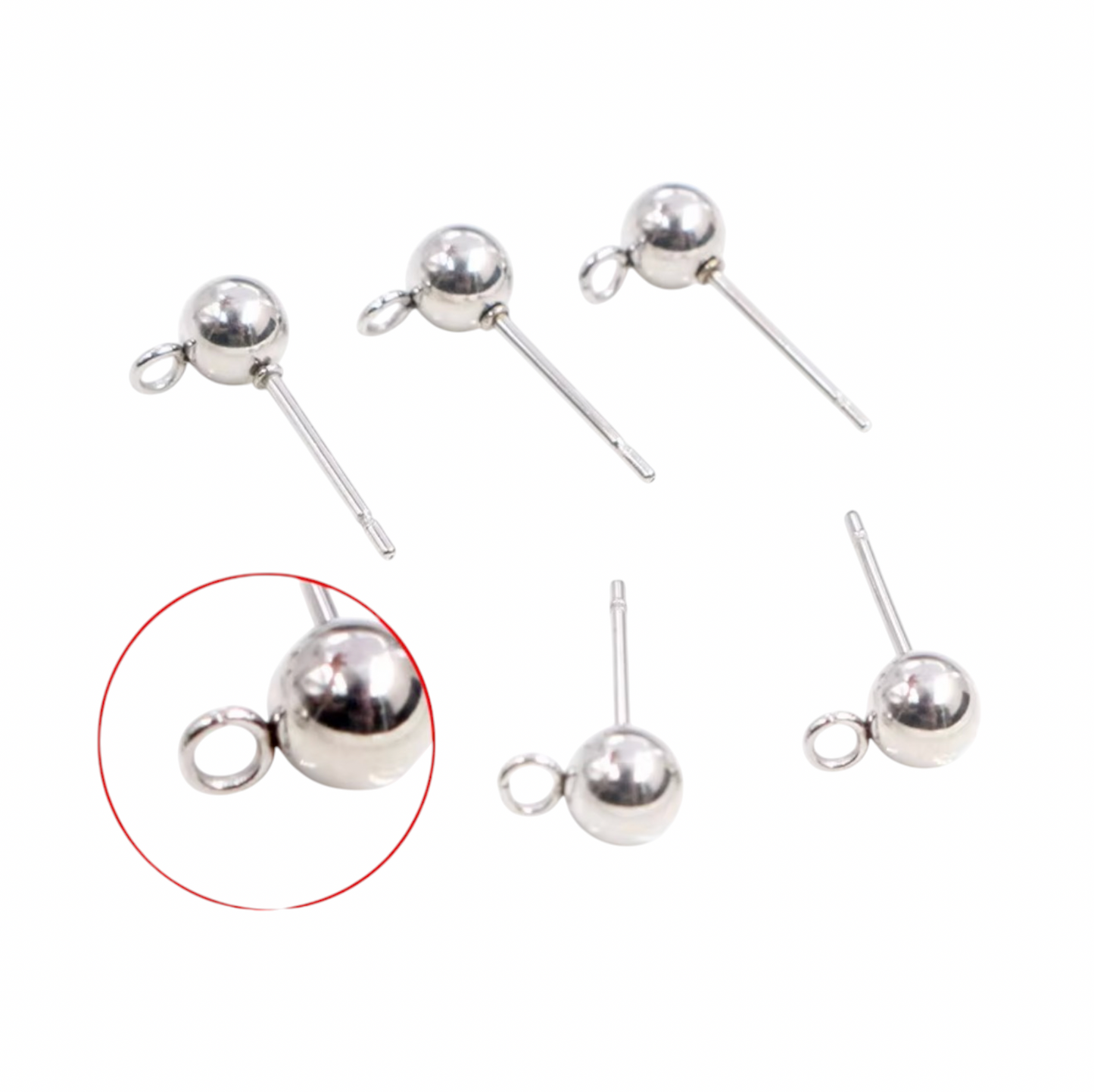 SS57 Stainless Steel Classic 5mm Ball Studs