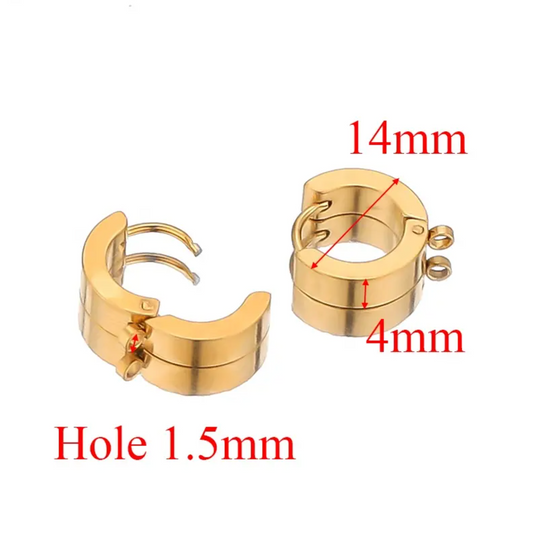 SSN22 - Stainless Steel Huggies Hoop (Vertical Hole) (Sold In Pair)