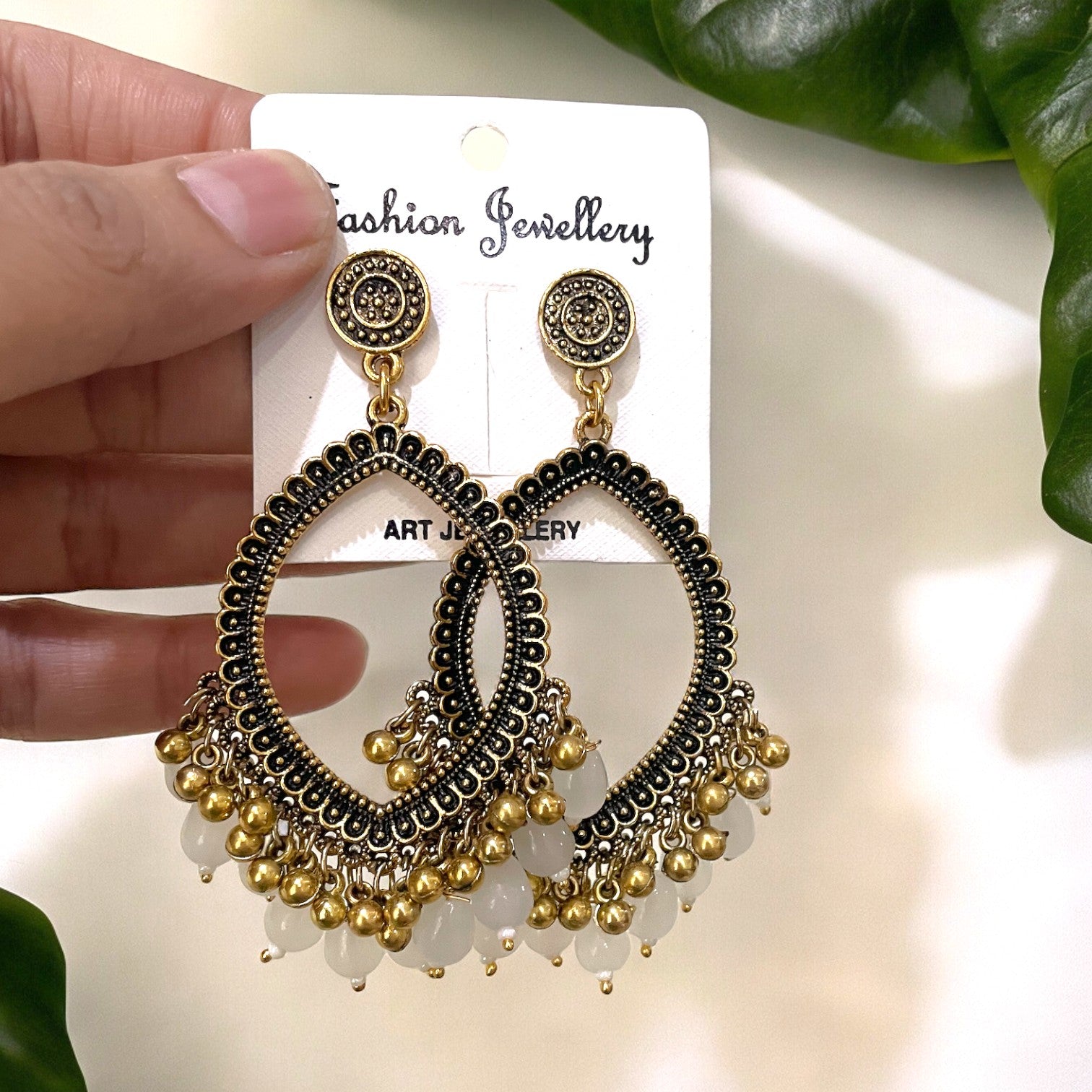 Golden Motif Oxidised Earring Colourful Beads for Resin Art ClartStudios