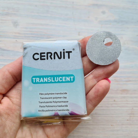 Cernit Translucent Glitter Silver - 56gms - ClartStudios - Polymer clay Jewellery