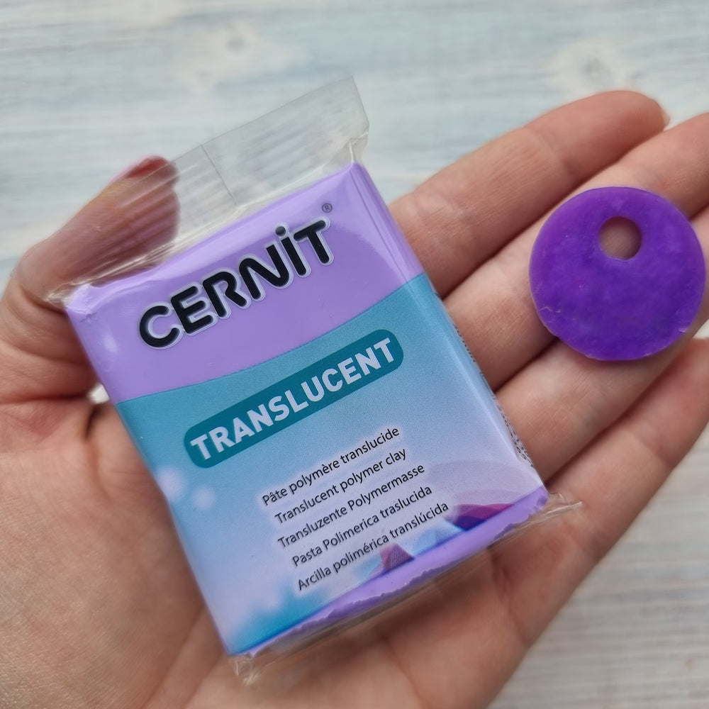 Cernit Translucent Violet - 56gms - ClartStudios - Polymer clay Jewellery