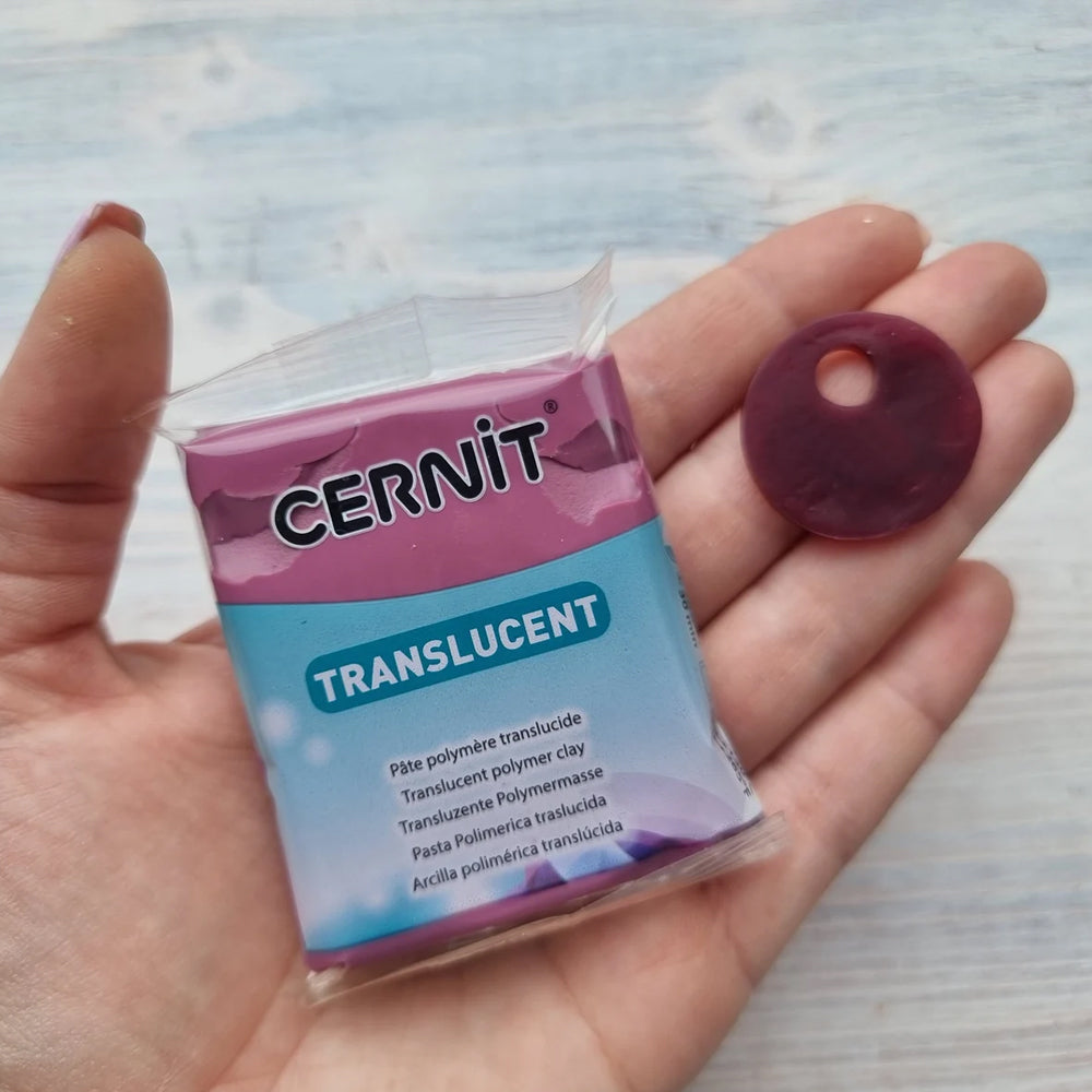 Cernit Translucent Wine Red - 56gms - ClartStudios - Polymer clay Jewellery