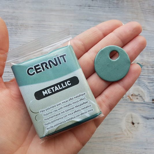 Cernit Metallic Turquoise Gold 56g - ClartStudios - Polymer clay Jewellery