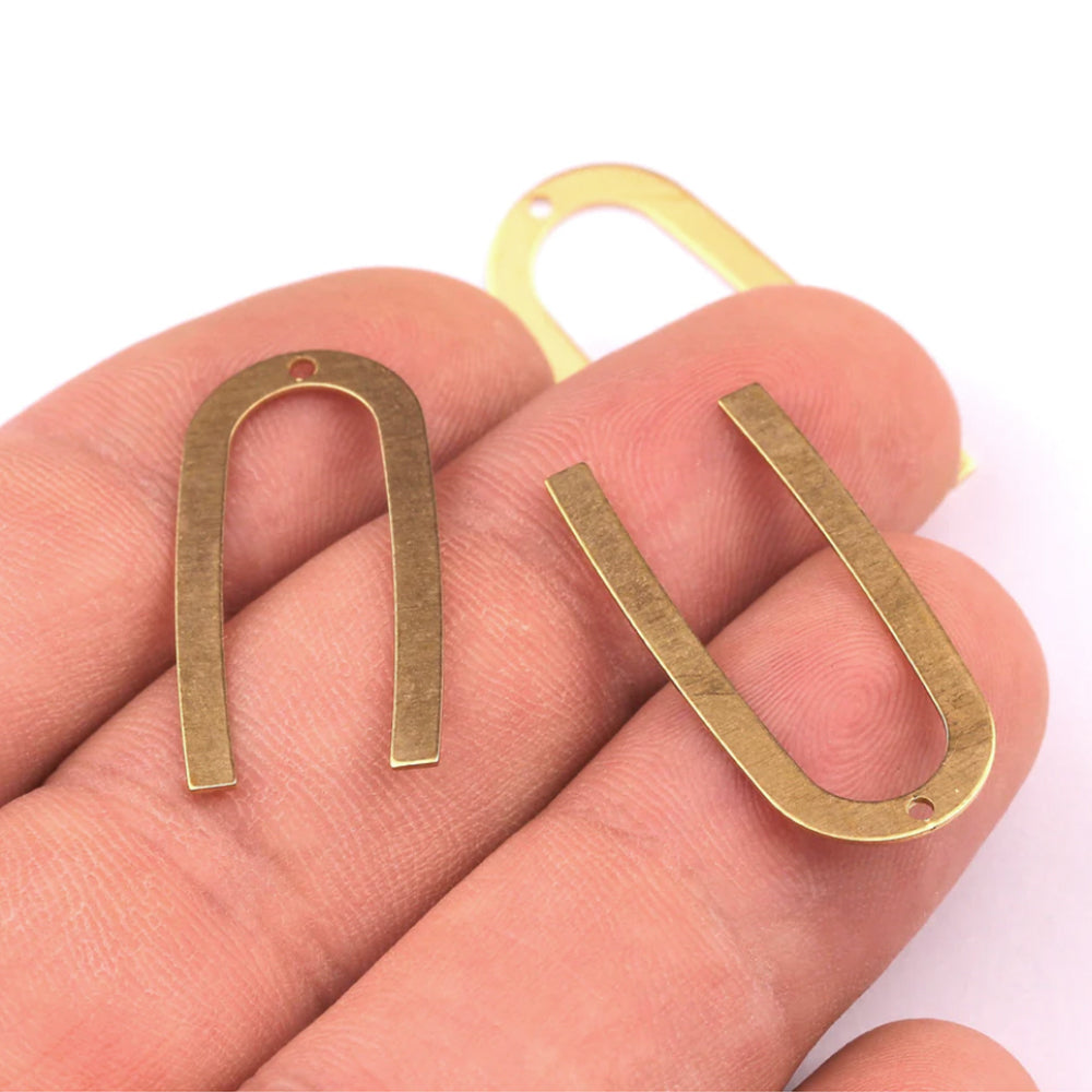 Brass U Shape Charm - ClartStudios - Polymer clay Jewellery