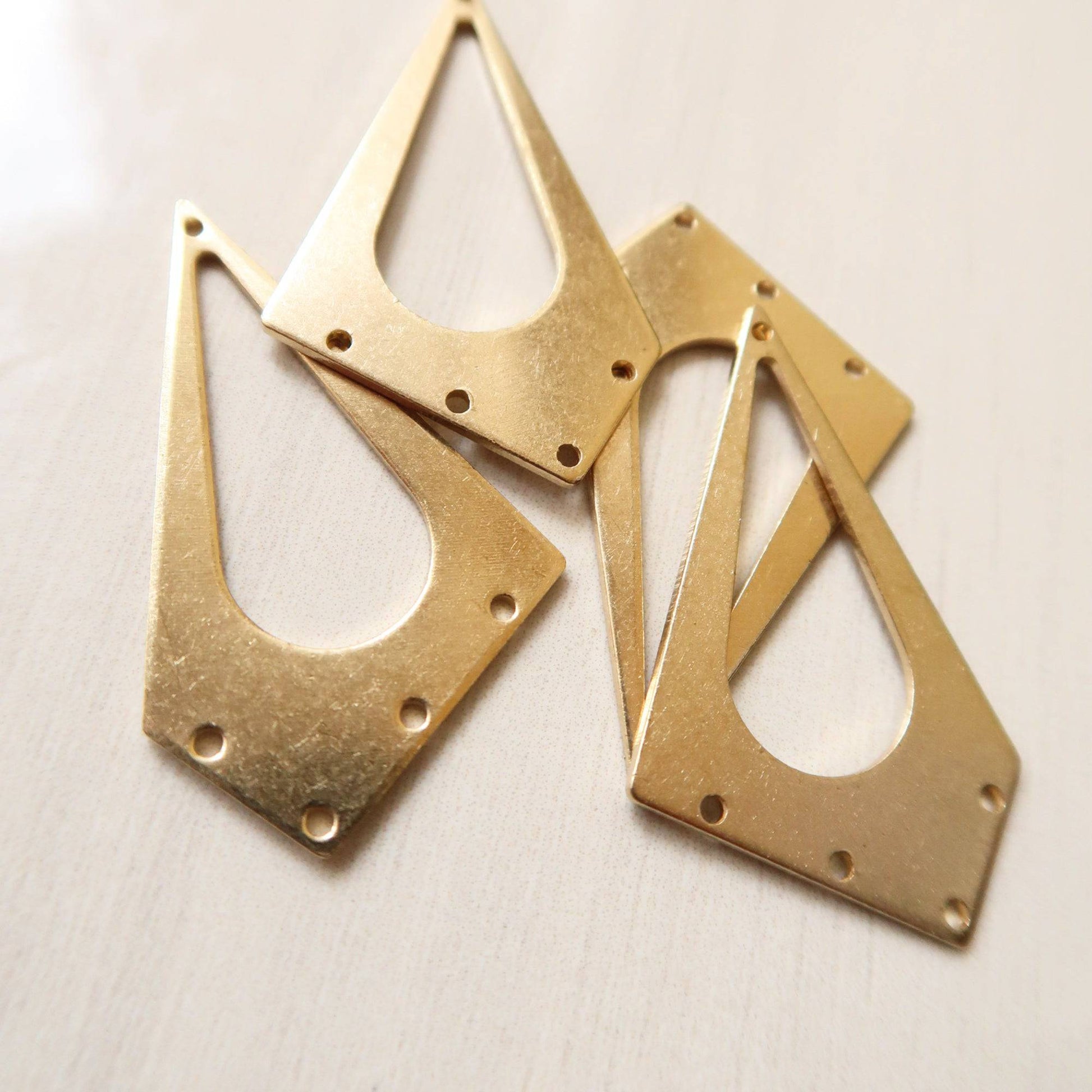 Geometric Brass Bezel with holes - ClartStudios - Polymer clay Jewellery