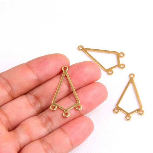 Raw brass earring connector Diamond shape - ClartStudios - Polymer clay Jewellery