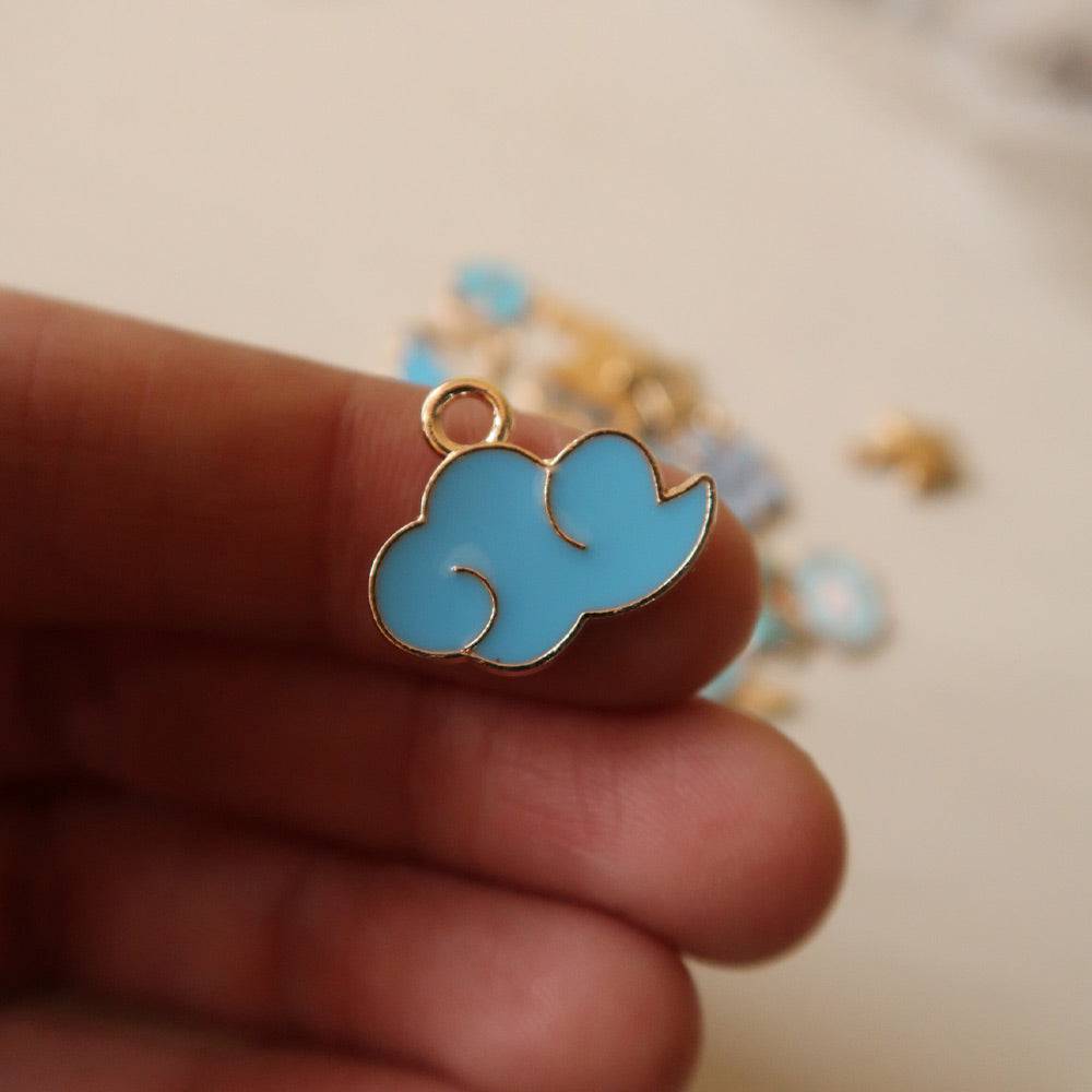 Cloud Blue Enamel Charm - 1 - ClartStudios - Polymer clay Jewellery