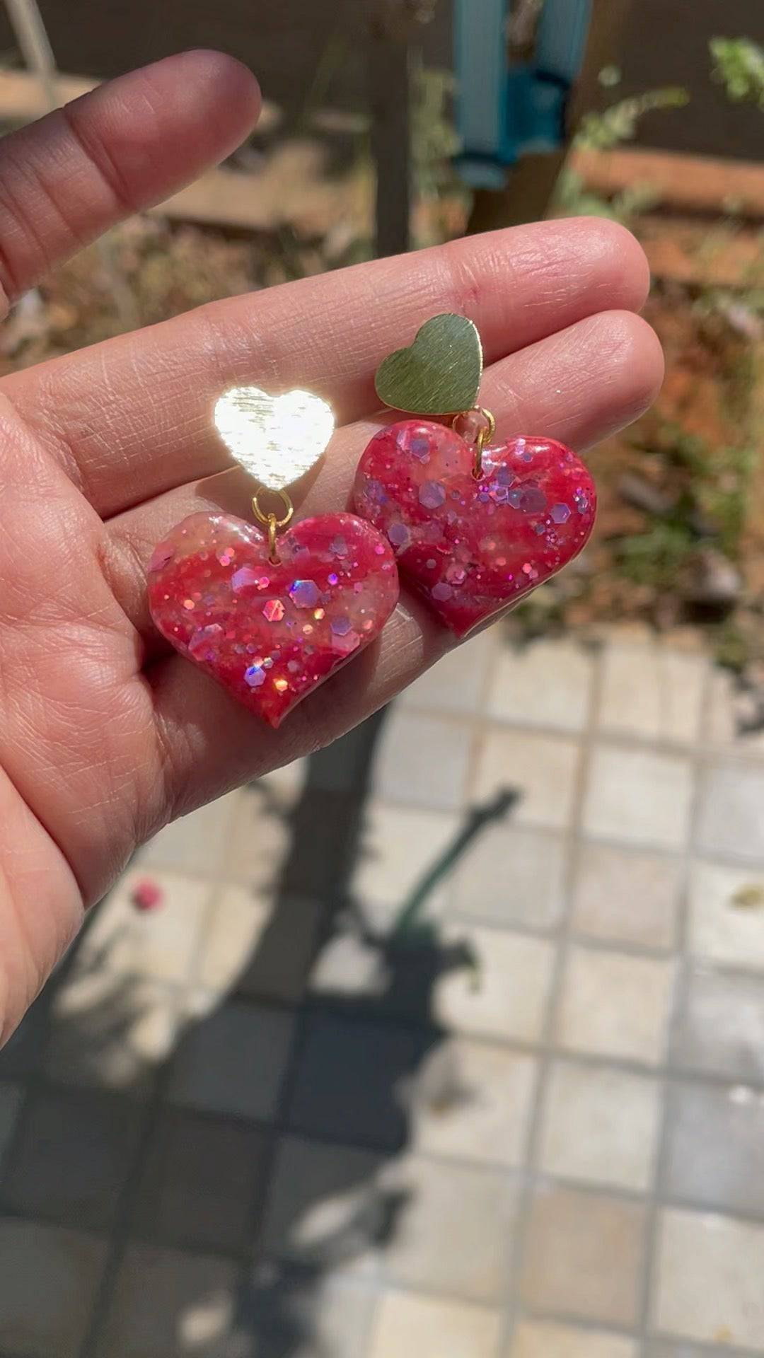 Glitter Hearts - ClartStudios - Polymer clay Jewellery