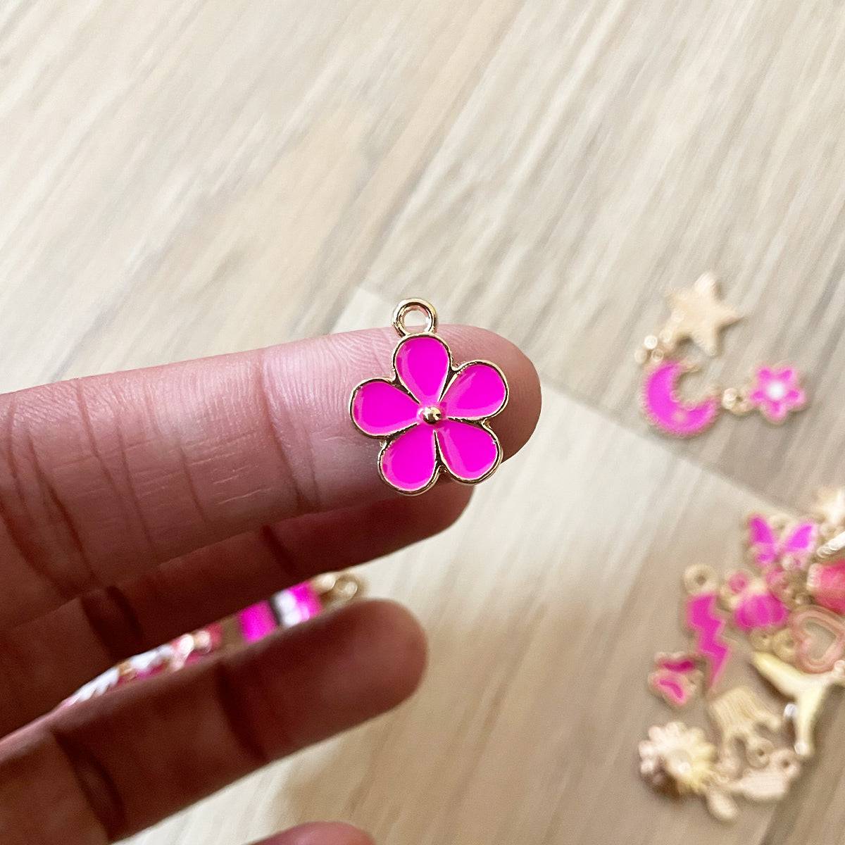 Fuchsia Pink Flower 2 - ClartStudios - Polymer clay Jewellery
