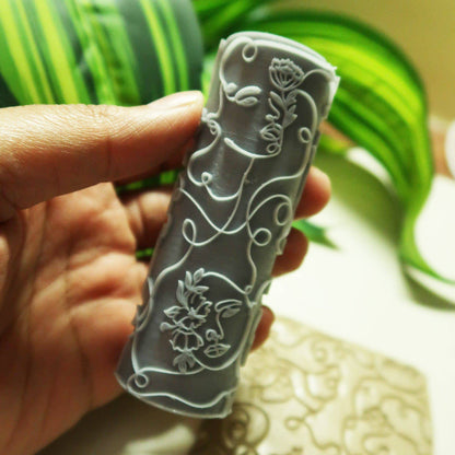 Line Women Texture Roller - ClartStudios - Polymer clay Jewellery